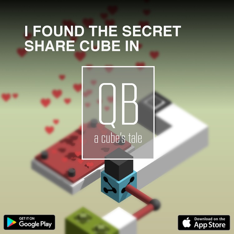 (QB - a cube's tale: LEVEL 23) イースターエッグのギミック “Secret Share Cube” によるバナー