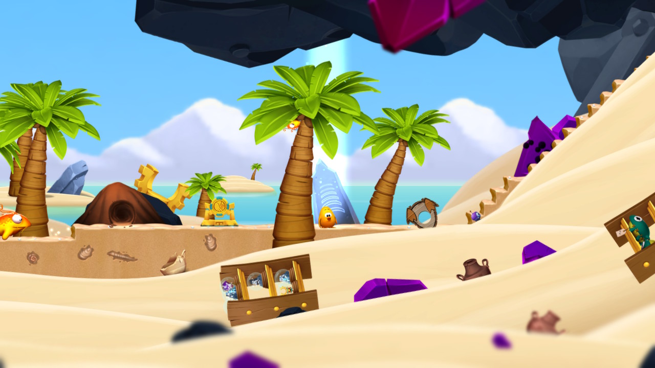 (Toki Tori 2+) 5匹の特別なカエルを集め終わった後に辿り着く場所で、重力が反転したカエルのいる場所
